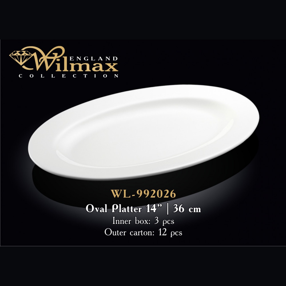 Блюдо овальна з полями Wilmax 36 см WL-992026