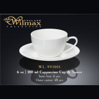 Чашка для капучино&блюдце Wilmax 180 мл WL-993001 / AB