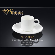 Чашка кофейная&блюдце Wilmax 90 мл WL-993007 / AB