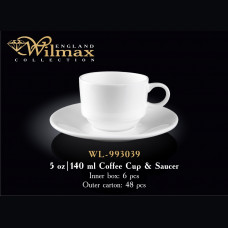 Чашка кавова та блюдце Wilmax 140 мл WL-993039/AB