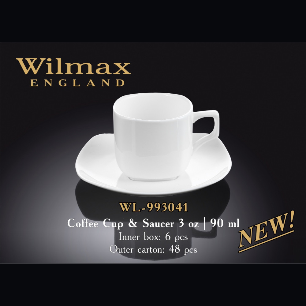 Чашка кавова та блюдце Wilmax 90 мл WL-993041 / AB